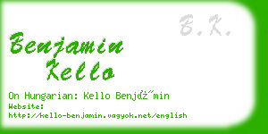 benjamin kello business card